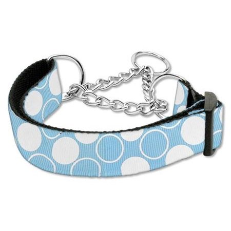 UNCONDITIONAL LOVE Diagonal Dots Nylon Collar Martingale Baby Blue Large UN2618927